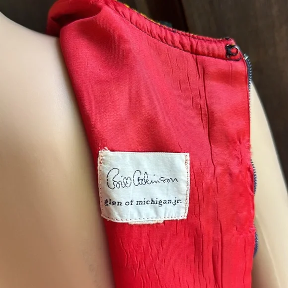 Vintage 1960s Bill Atkinson Glen of Michigan Jr. Retro Style Plaid Lined Dress - Picture 3 of 16